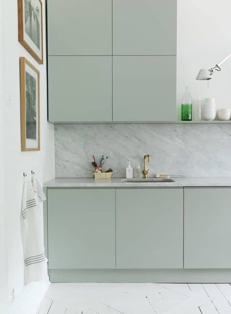 Una combinación suave en verde y gris