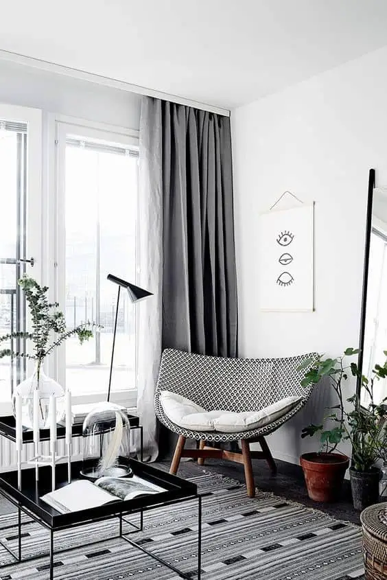 Para romper con el blanco: cortinas en gris